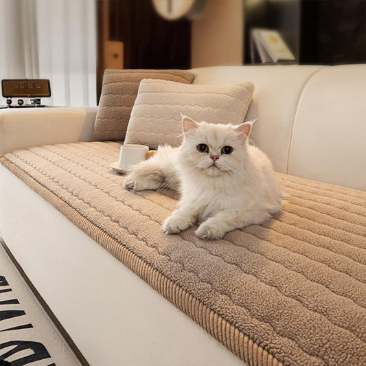 Creamy Soft Breathable Lambskin Couch Cover - Stylish Comfort