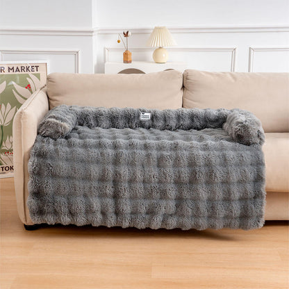 Cozy Fluffy Fuzzy Calming Dog Bed Sofa Protector Mat