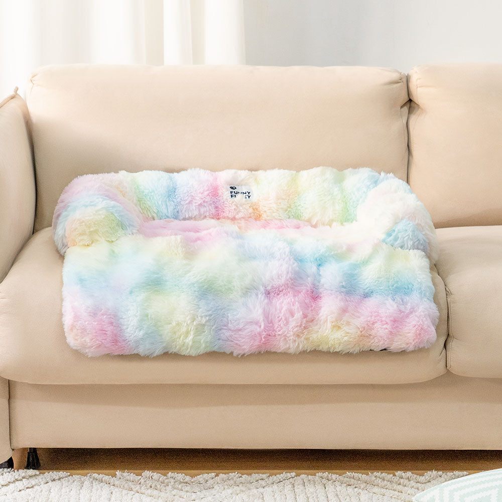 Cozy Fluffy Fuzzy Calming Dog Bed Sofa Protector Mat