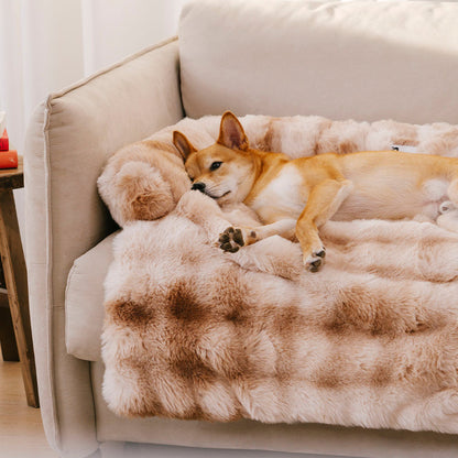 Cozy Fluffy Fuzzy Calming Dog Bed Sofa Protector Mat