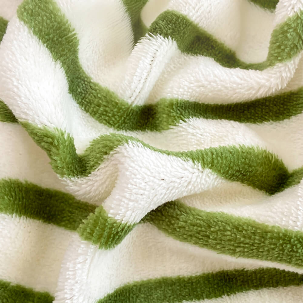 Elegant Striped Milk Velvet Non-Slip Fitted Sheet Set for Cozy Comfort