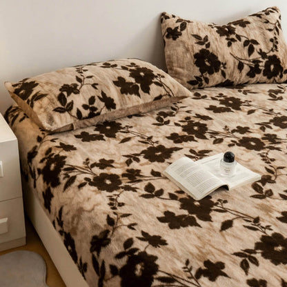 Cozy Leopard Print Thickened Faux Rabbit Fur Fitted Sheet Cover
