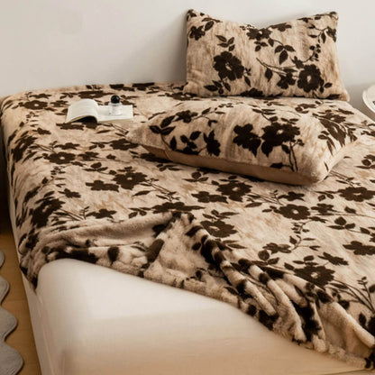 Cozy Leopard Print Thickened Faux Rabbit Fur Fitted Sheet Cover