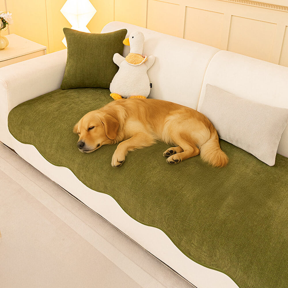 Stylish Minimalist Herringbone Chenille Non-Slip Couch Cover