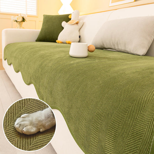 Stylish Minimalist Herringbone Chenille Non-Slip Couch Cover