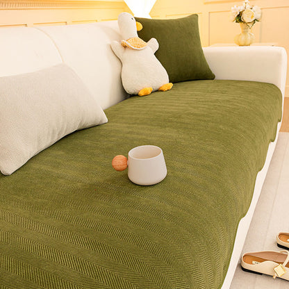 Stylish Minimalist Herringbone Chenille Non-Slip Couch Cover