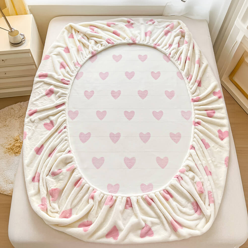 Static-Free Cozy Velvet Stretchable Mattress Cover with Pillowcases
