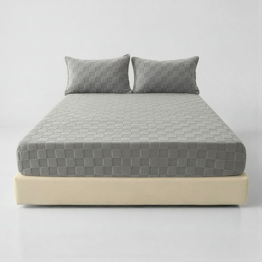 Checkerboard Plush Fitted Sheet