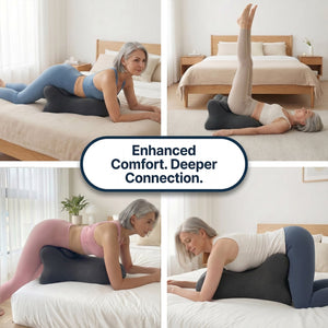 The Original Honeymoon Couples Pillow, 27° Memory Foam Support Cushion, Non-Flattening Core, Washable Cover, 4 Colors