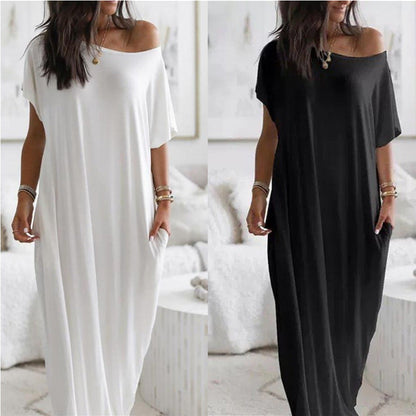 Stylish Women's Short Sleeved Casual Long Dress for All Occasions