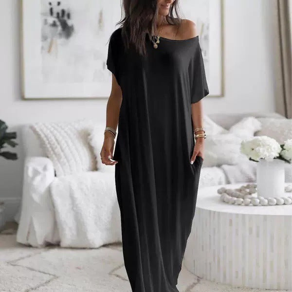 Stylish Women's Short Sleeved Casual Long Dress for All Occasions