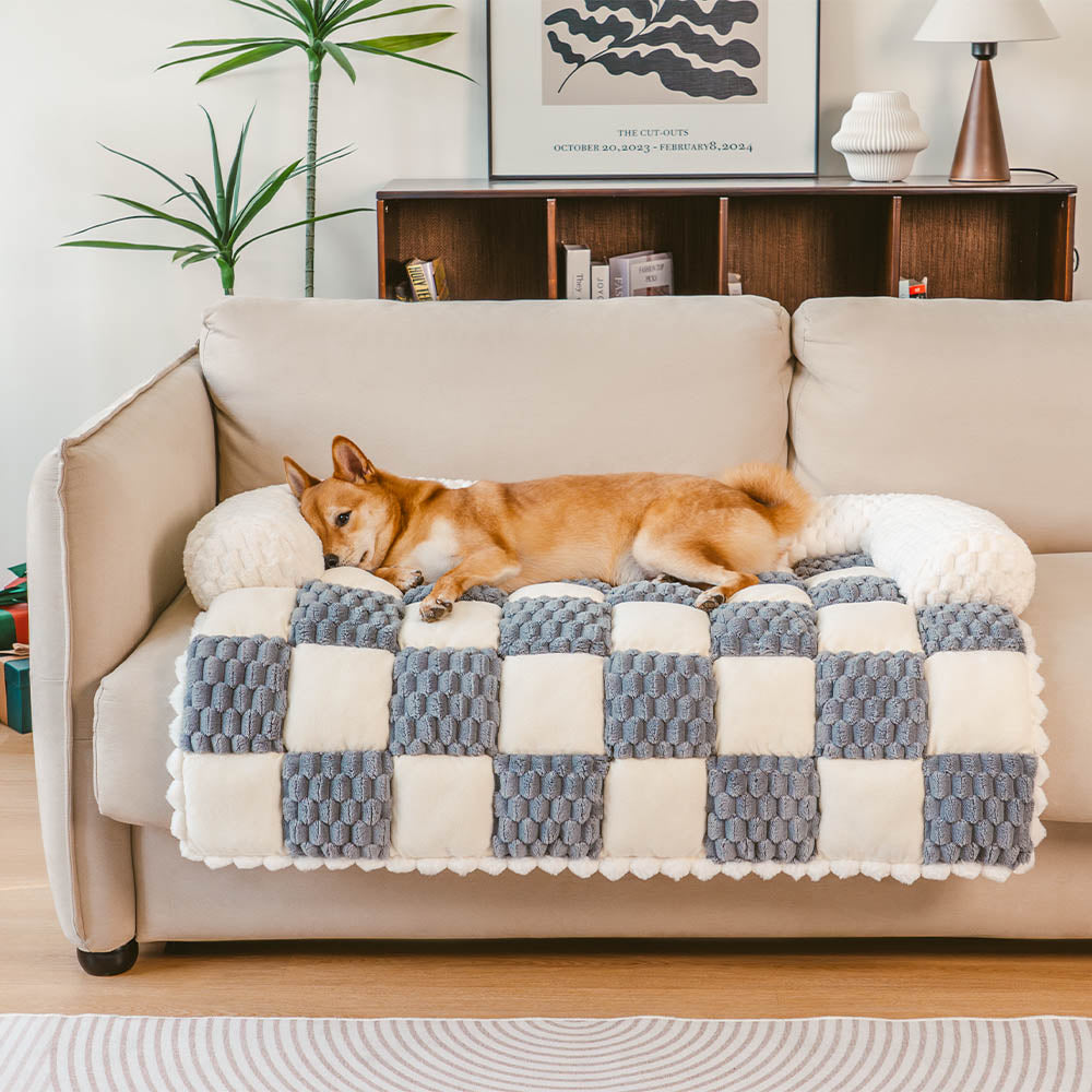 Plaid Cozy Sofa Protector Dog Mat - Stylish Comfort for Pets