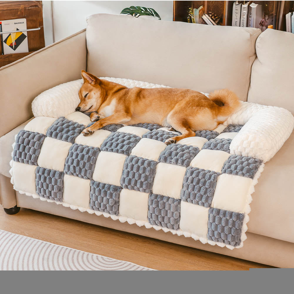 Plaid Cozy Sofa Protector Dog Mat - Stylish Comfort for Pets