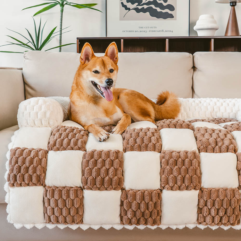 Plaid Cozy Sofa Protector Dog Mat - Stylish Comfort for Pets