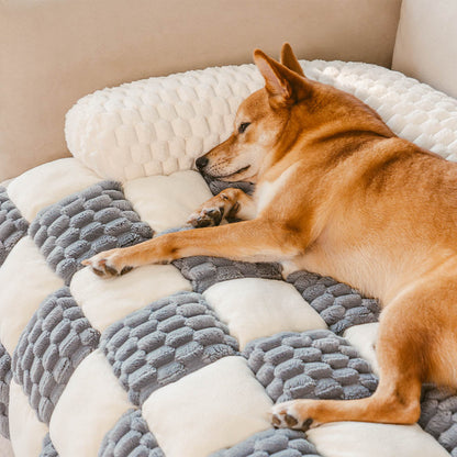 Plaid Cozy Sofa Protector Dog Mat - Stylish Comfort for Pets