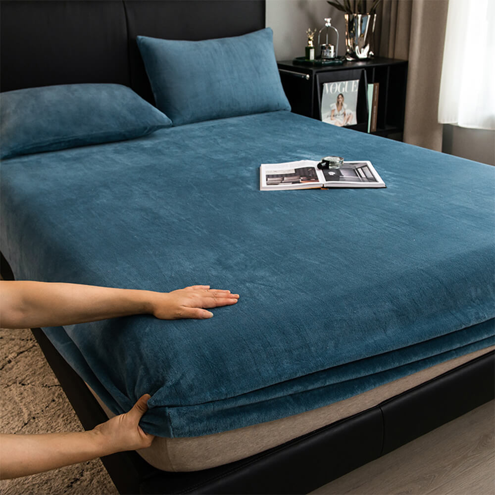 Milk Velvet Soft Fitted Sheet Bedding Set for Luxury Comfort