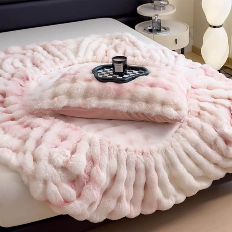 Luxurious Super Soft Faux Rabbit Plush Mattress Protector Sheets