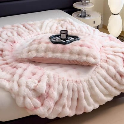 Luxurious Super Soft Faux Rabbit Plush Mattress Protector Sheets
