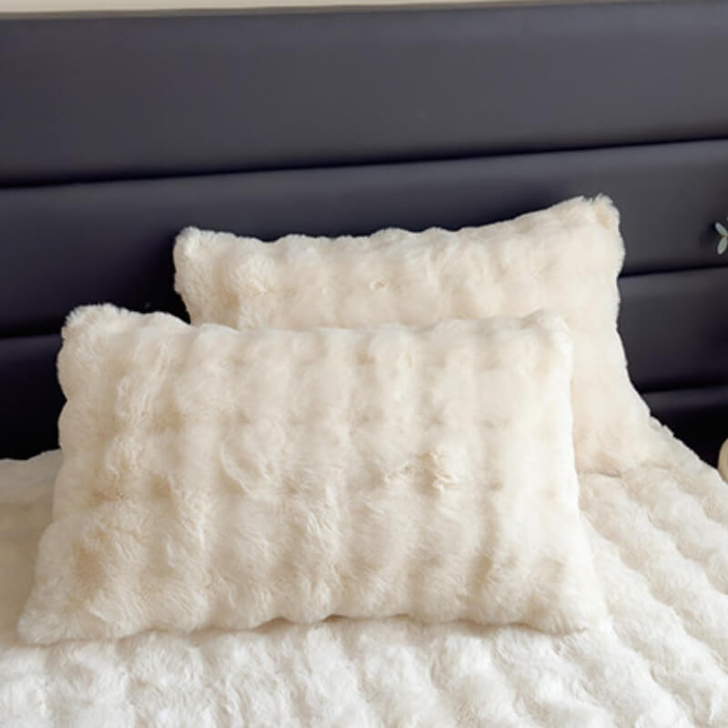 Luxurious Super Soft Faux Rabbit Plush Mattress Protector Sheets