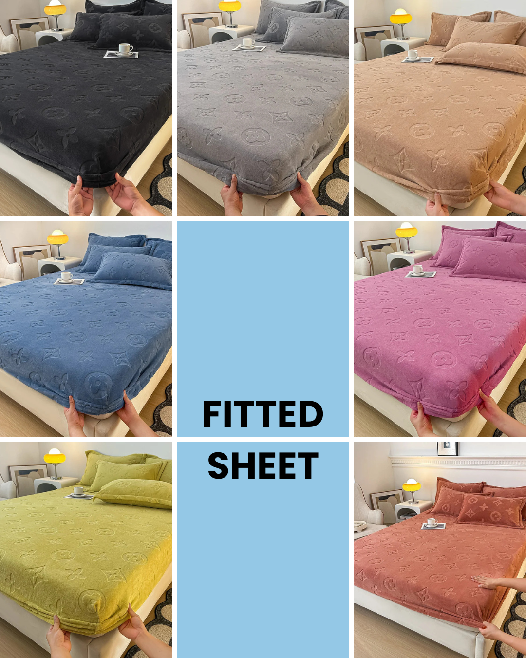 Full 4-Piece MonoFloral Duvet Cover Bedding Set