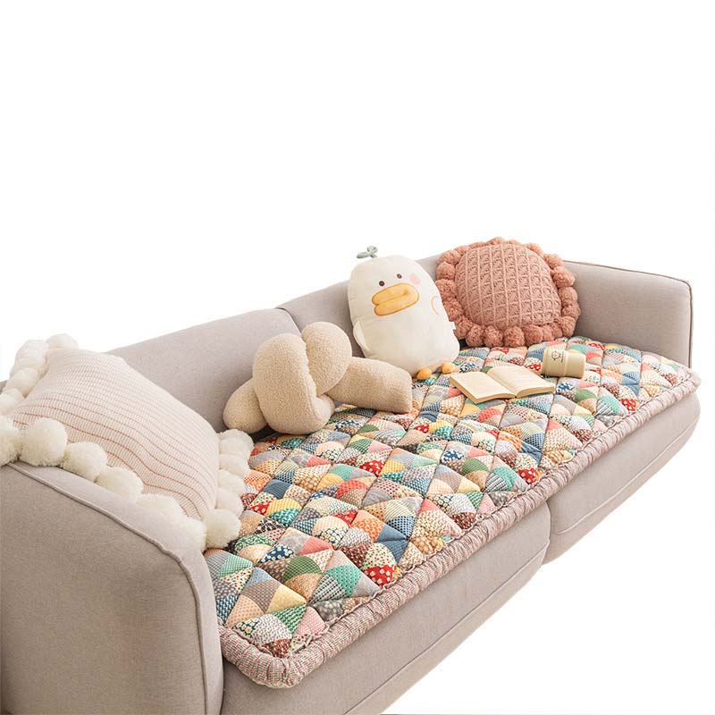 Elegant Garden Chic Cotton Couch Cover for Pet Protection