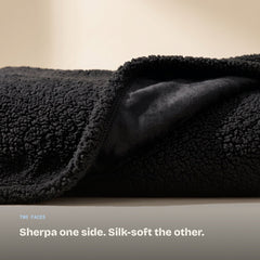 Black | Sherpa one side, silk-soft the other