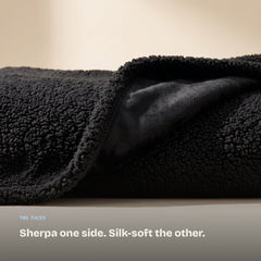 Black | Sherpa one side, silk-soft the other