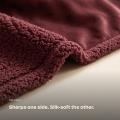 Red | Sherpa one side, silk-soft the other