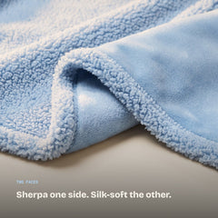 Sky Blue | Sherpa one side, silk-soft the other