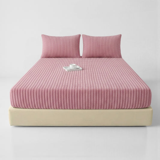 Striped Faux Fur Fitted Sheet