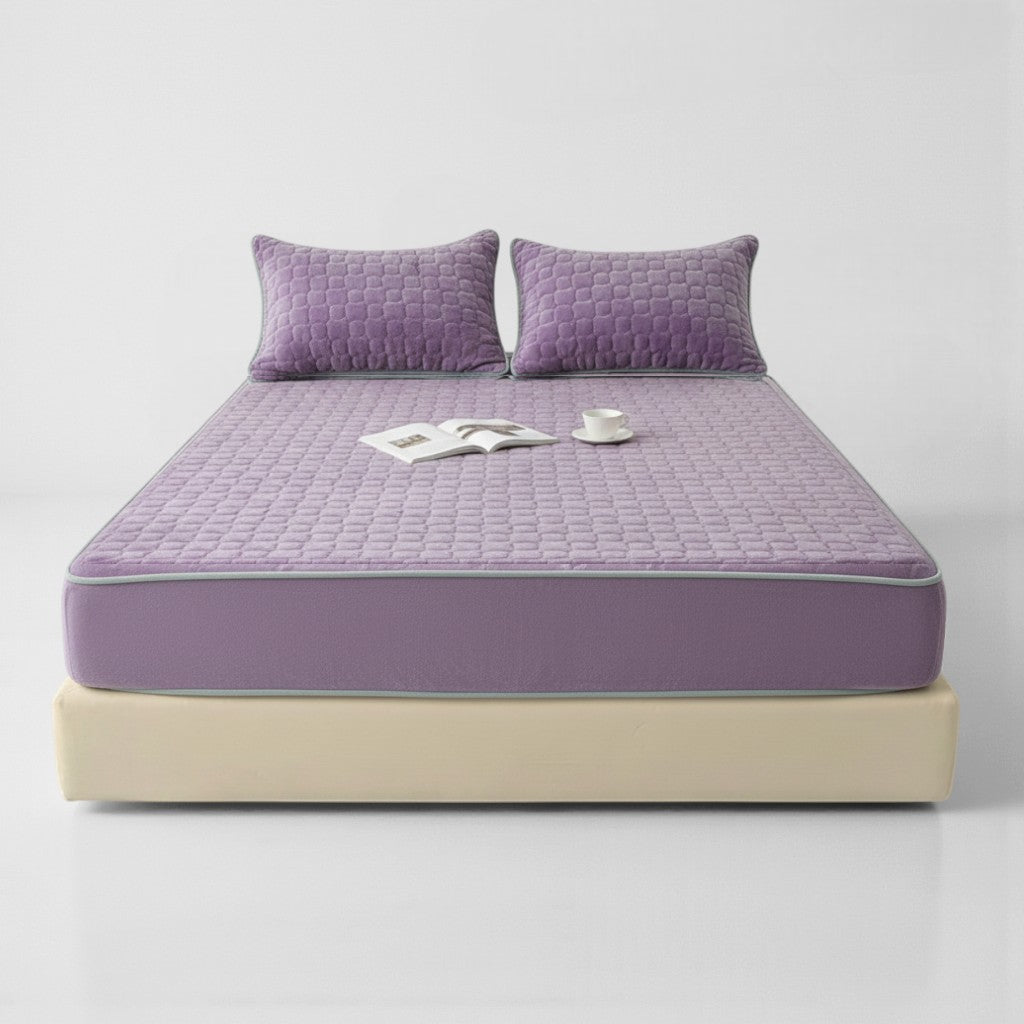 VelvetCloud Textured Milk Fitted Sheet