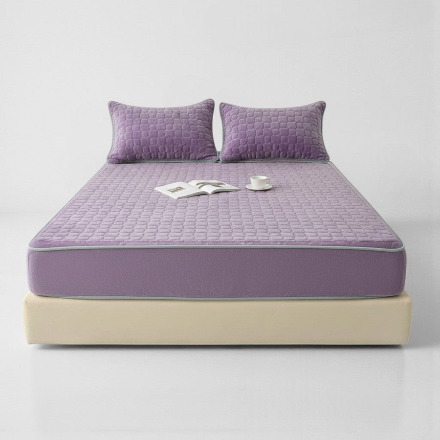 VelvetCloud Textured Milk Fitted Sheet