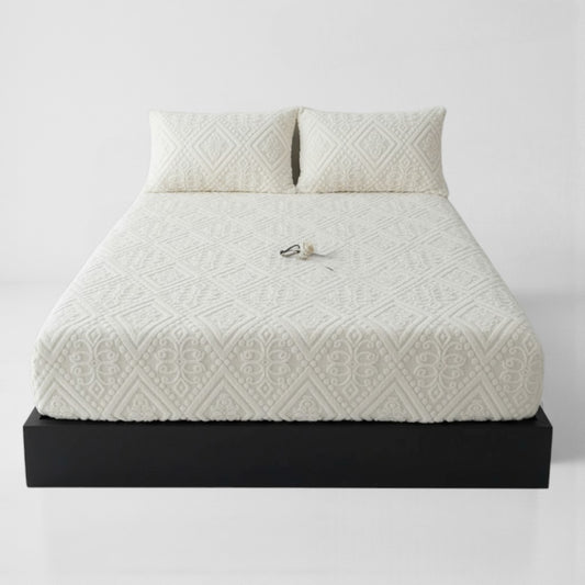 Baroque Embossed Velvet Fitted Sheet