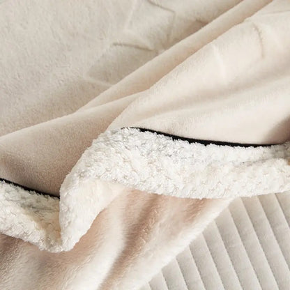 Embroidered Milk Fleece Throw Blanket - sherpa backing detail