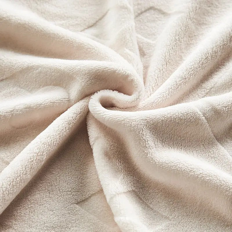 Embroidered Milk Fleece Throw Blanket - plush texture