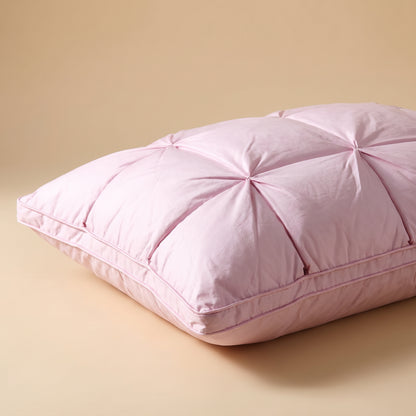 Luxury Pinch-Tuck Down Pillow in Blush Pink | Cozy Cloud Co